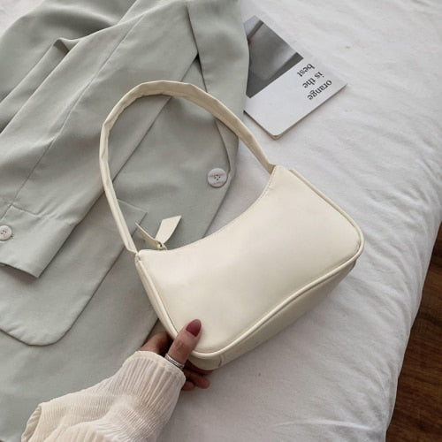 Borsa Baguette Viola Retro Pelle PU
