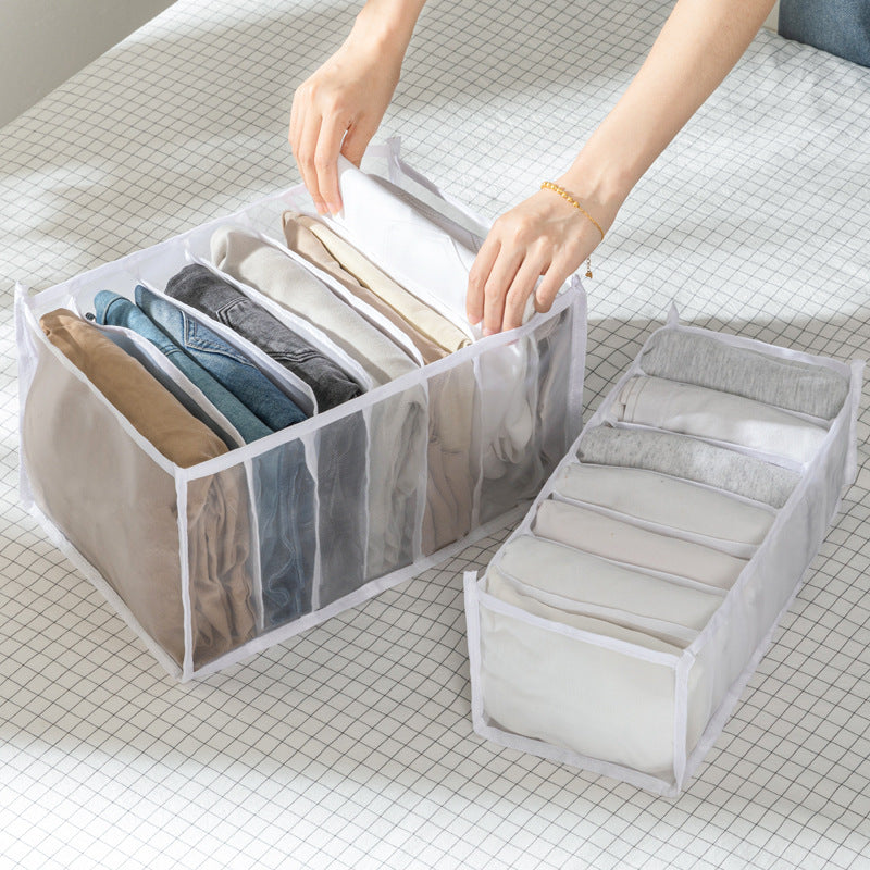 Grid Storage Box Clothes Drawer Mesh Compartment Underwear And Pants Simple And Light Storage Bag