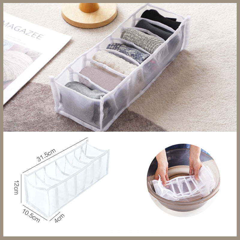 Fabric Underwear Storage Box Drawer Type Socks Artifact Put Bra Underwear Separate Lattice Wardrobe Finishing Home