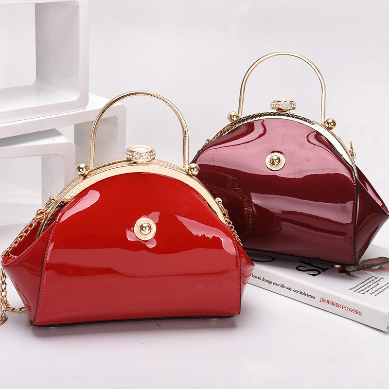 Patent leather shiny handbag