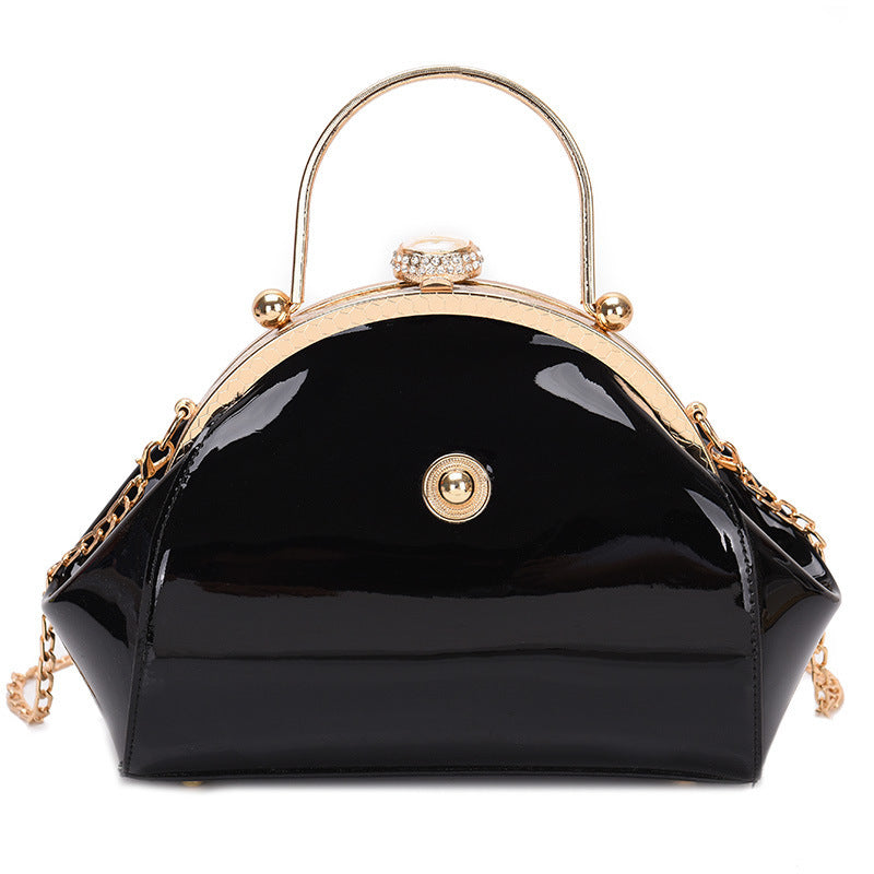 Patent leather shiny handbag