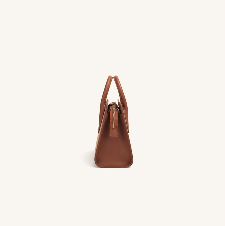 Commuter Small Square Bag With Single-Shoulder Leather Messenger