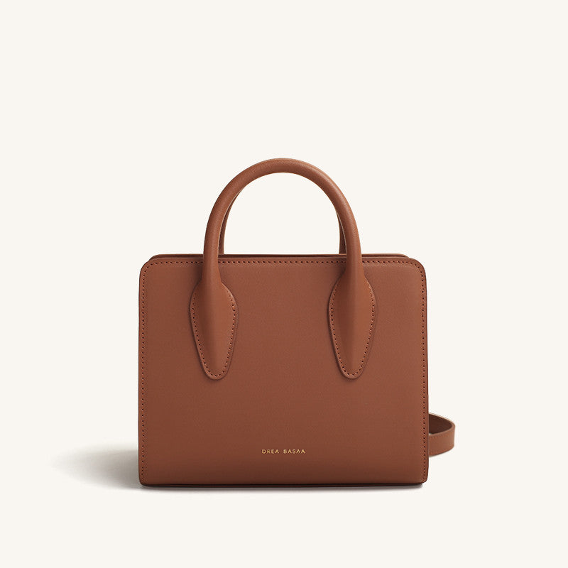 Commuter Small Square Bag With Single-Shoulder Leather Messenger