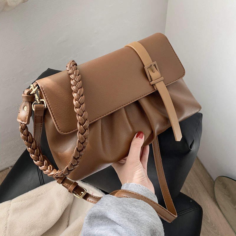 Folded Small Square Bag Fashion Messenger Bag Female Bag