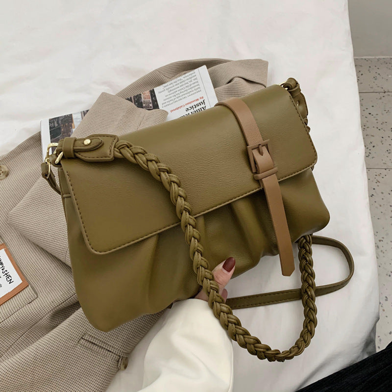 Folded Small Square Bag Fashion Messenger Bag Female Bag
