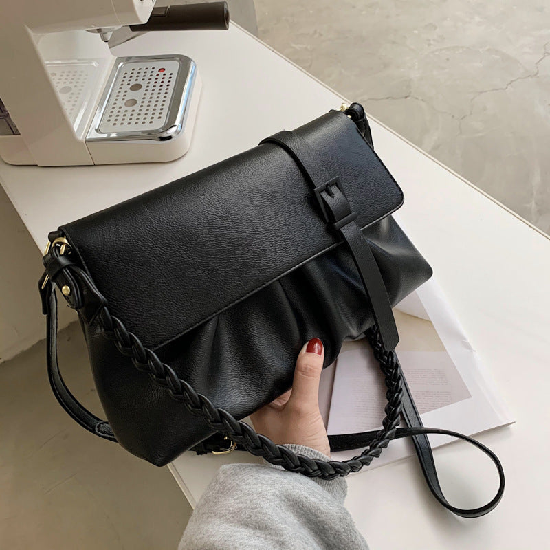Folded Small Square Bag Fashion Messenger Bag Female Bag