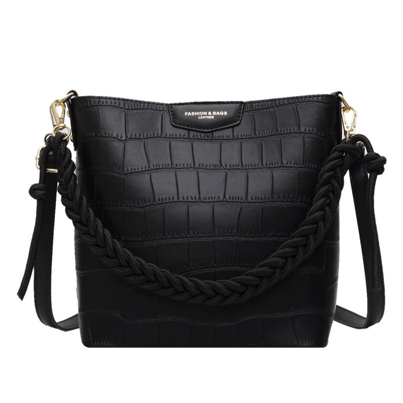 Large-capacity Shoulder Bag Female Leather Stone Pattern