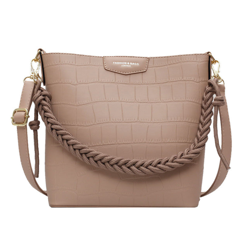 Large-capacity Shoulder Bag Female Leather Stone Pattern