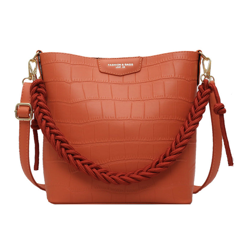 Large-capacity Shoulder Bag Female Leather Stone Pattern