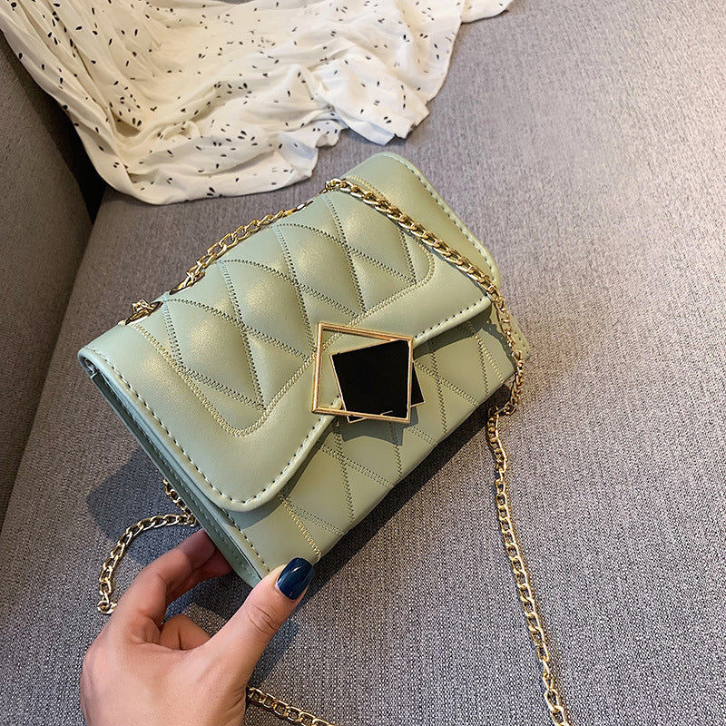 Korean Style Small Square Bag Fashion Rhombus Chain