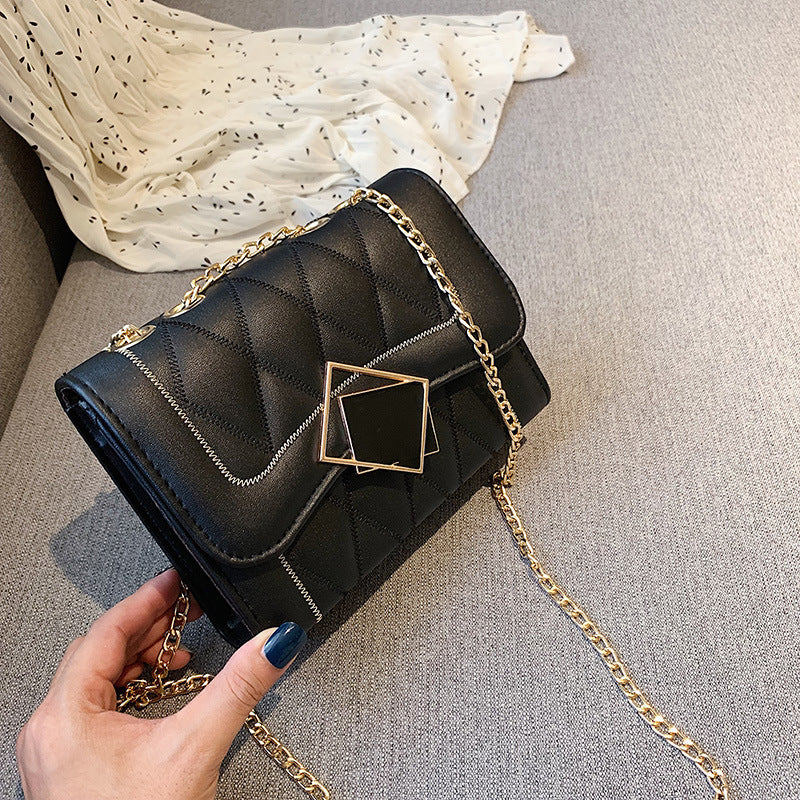 Korean Style Small Square Bag Fashion Rhombus Chain