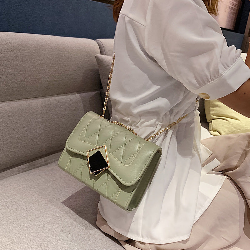 Korean Style Small Square Bag Fashion Rhombus Chain