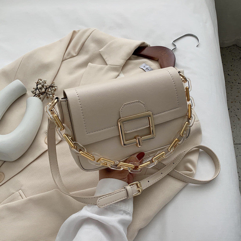 Fashion Thick Chain One Shoulder Underarm Bag Small Square Bag