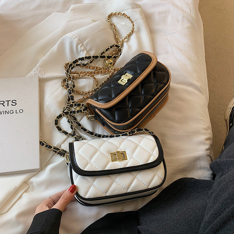 Ins Xiaoxiangfeng Lingge Chain Bag Korean Fashion Mini Shoulder Bag Messenger Bag
