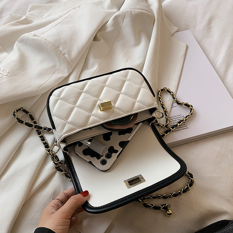 Ins Xiaoxiangfeng Lingge Chain Bag Korean Fashion Mini Shoulder Bag Messenger Bag