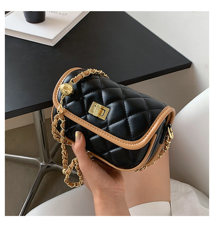 Ins Xiaoxiangfeng Lingge Chain Bag Korean Fashion Mini Shoulder Bag Messenger Bag
