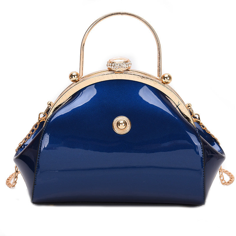 Patent leather shiny handbag