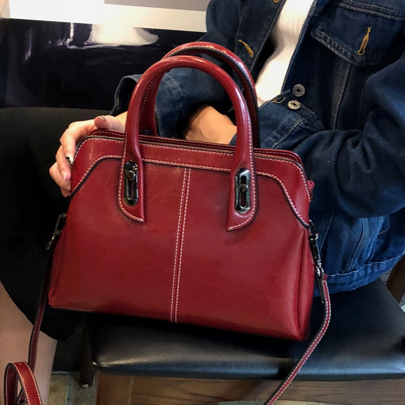 Borsa Vintage Donna in Vera Pelle Elegante a Tracolla