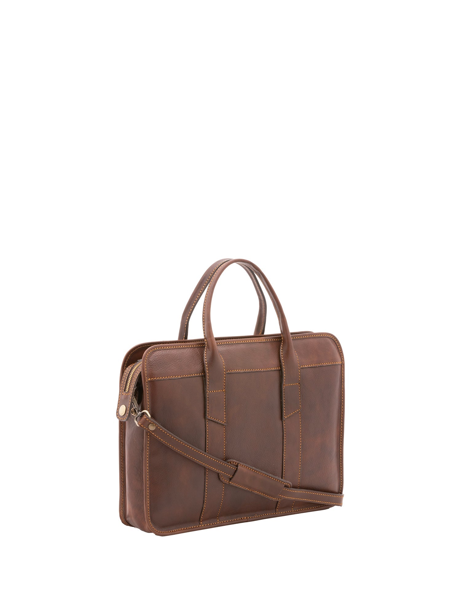 Borsa a mano unisex In Vera pelle Made in Italy 40x30x8 cm-3