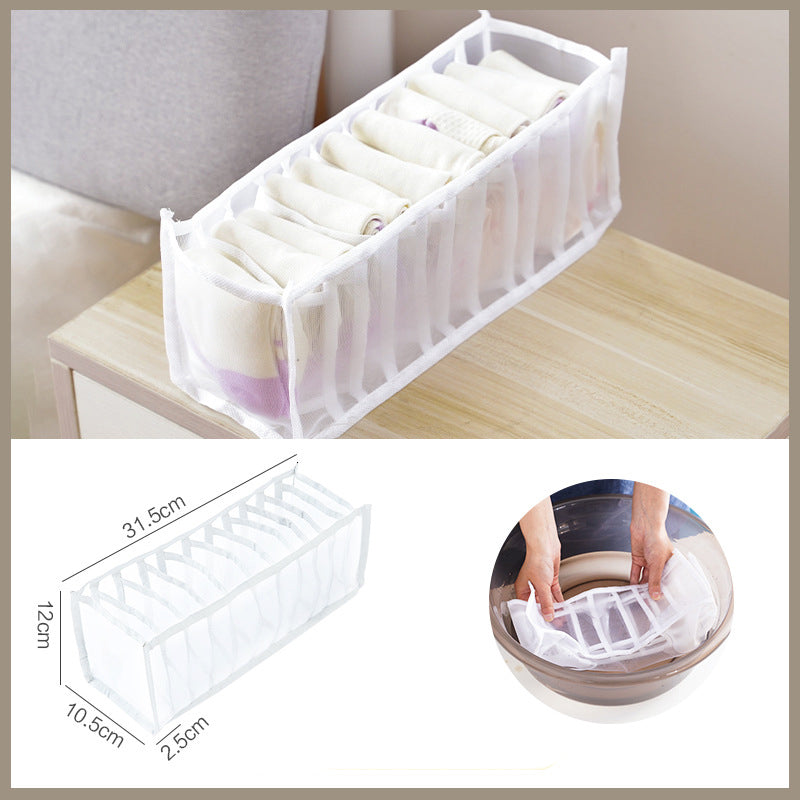 Fabric Underwear Storage Box Drawer Type Socks Artifact Put Bra Underwear Separate Lattice Wardrobe Finishing Home