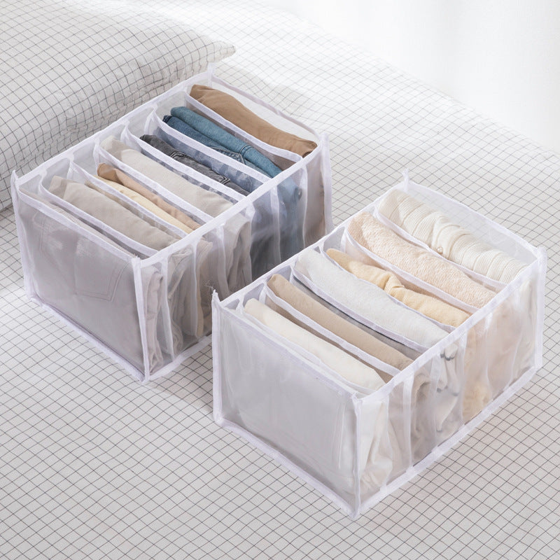 Grid Storage Box Clothes Drawer Mesh Compartment Underwear And Pants Simple And Light Storage Bag