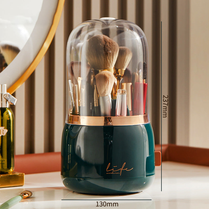 Rotating Makeup Brush Storage Tube Dustproof Eyeshadow Brush Bucket Desktop Shelf Lipstick Case Pencil Holder