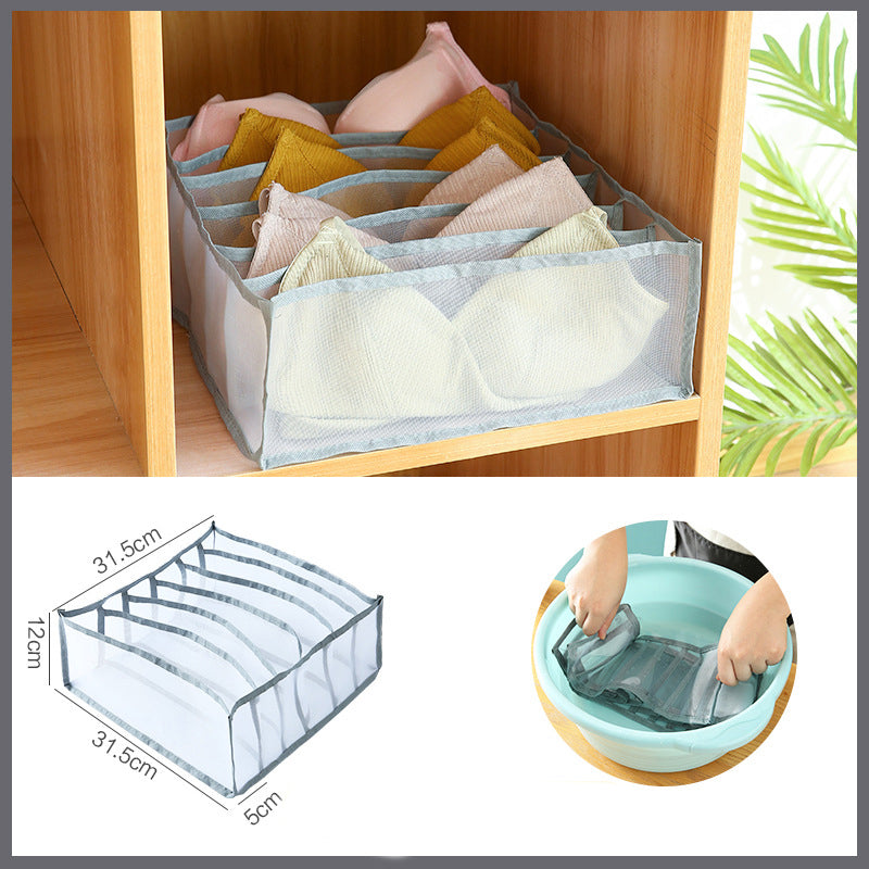 Fabric Underwear Storage Box Drawer Type Socks Artifact Put Bra Underwear Separate Lattice Wardrobe Finishing Home