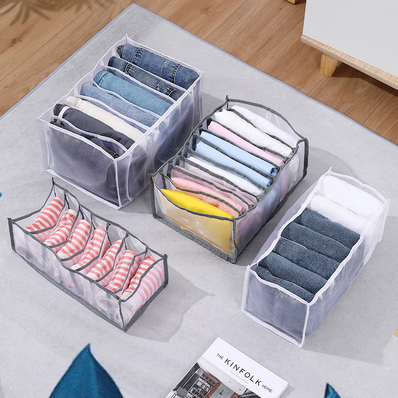 Mesh Clothes Storage Box Jeans Pants Sorting Box Wardrobe Wardrobe Clothes Drawer Divider Bag