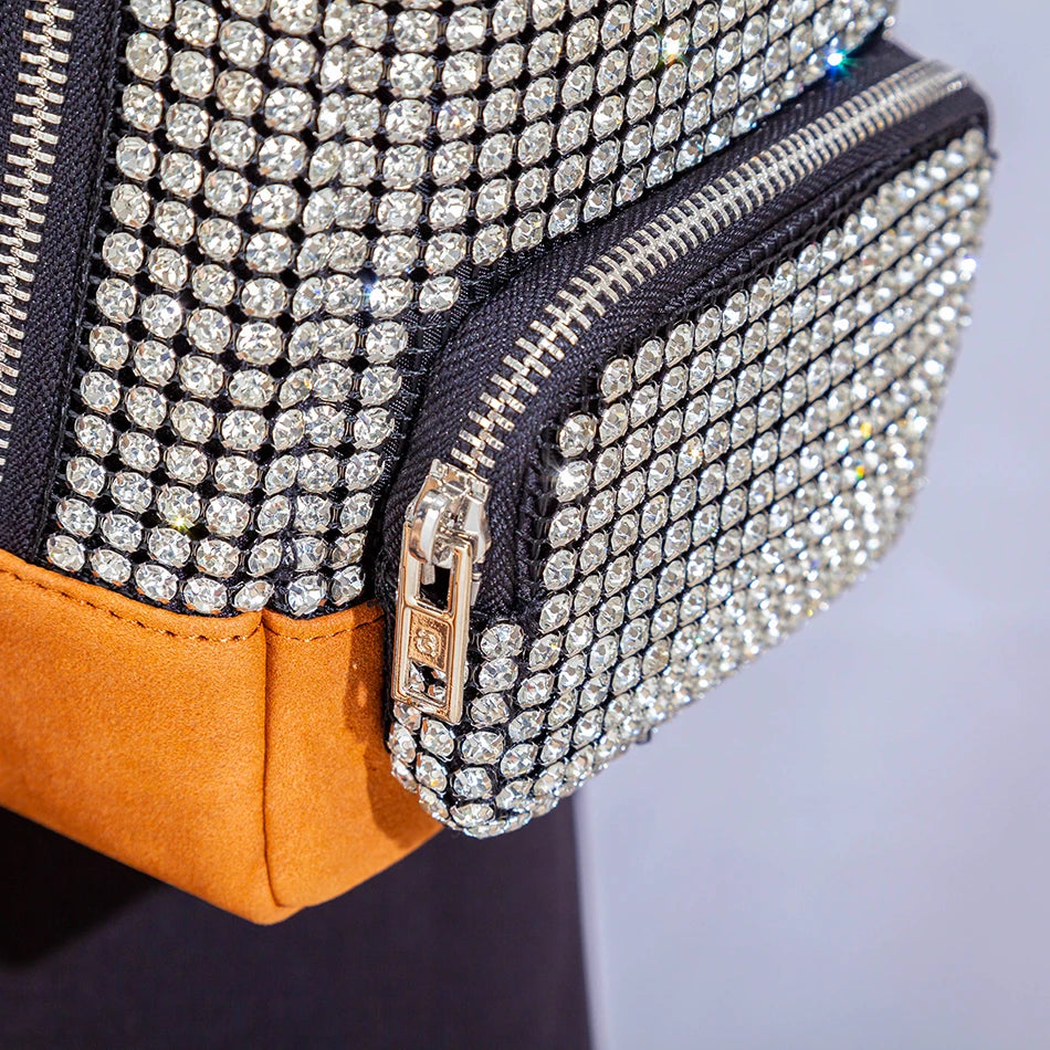 Borsa Kawaii Donna Argento con Strass a Tracolla