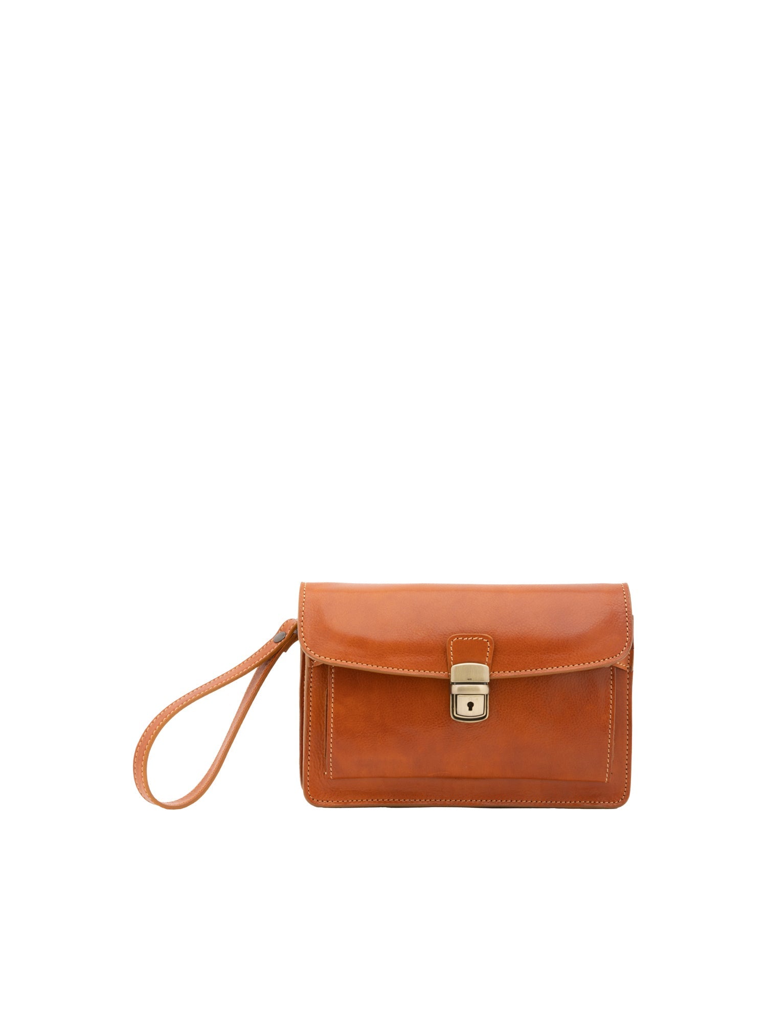 Borsa a mano da uomo In Vera pelle Made in Italy 24x17x8 cm-0