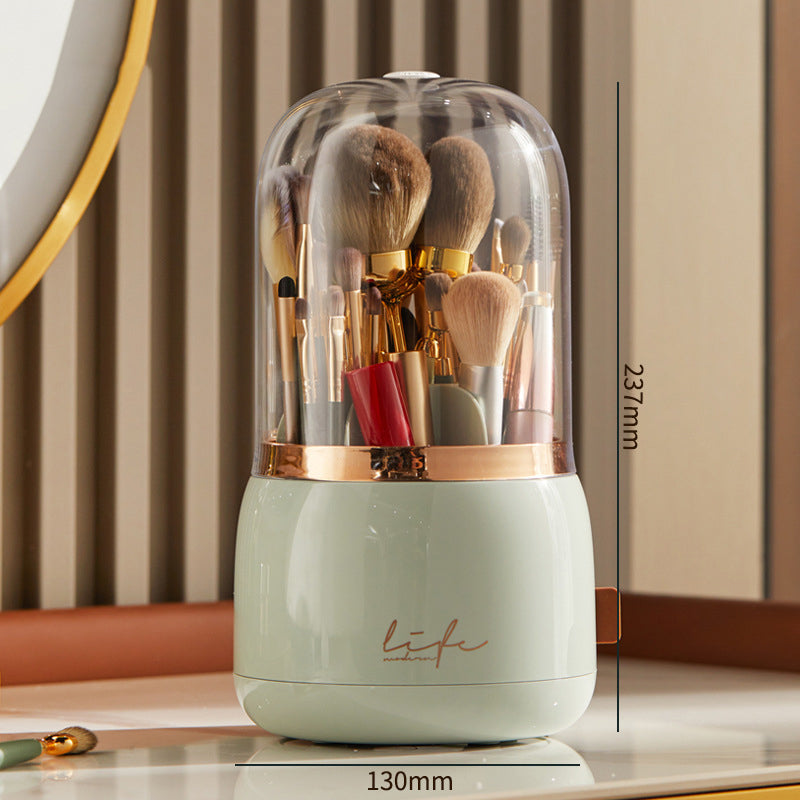 Rotating Makeup Brush Storage Tube Dustproof Eyeshadow Brush Bucket Desktop Shelf Lipstick Case Pencil Holder