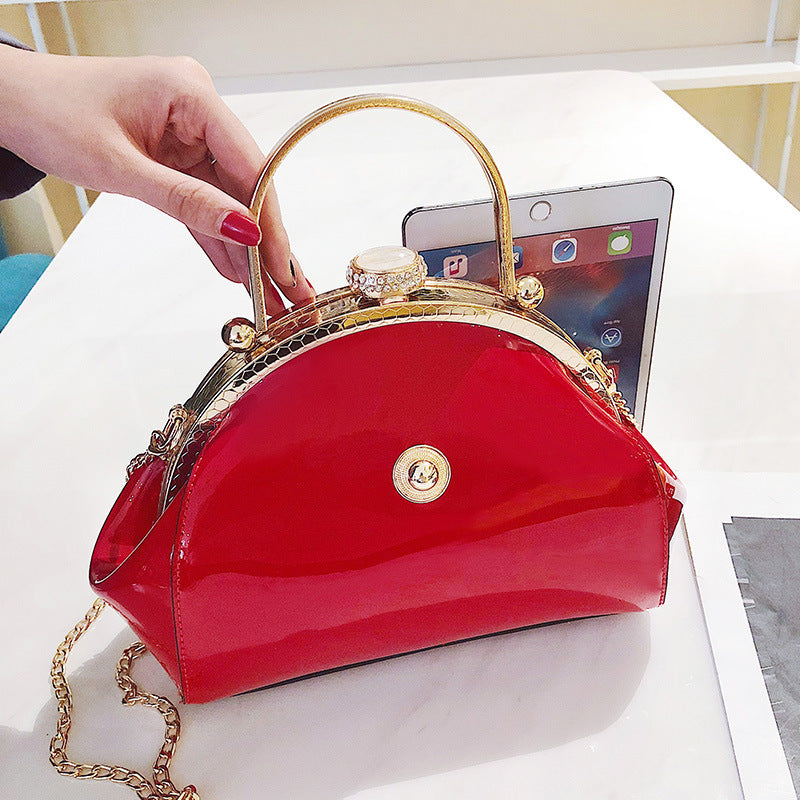 Patent leather shiny handbag