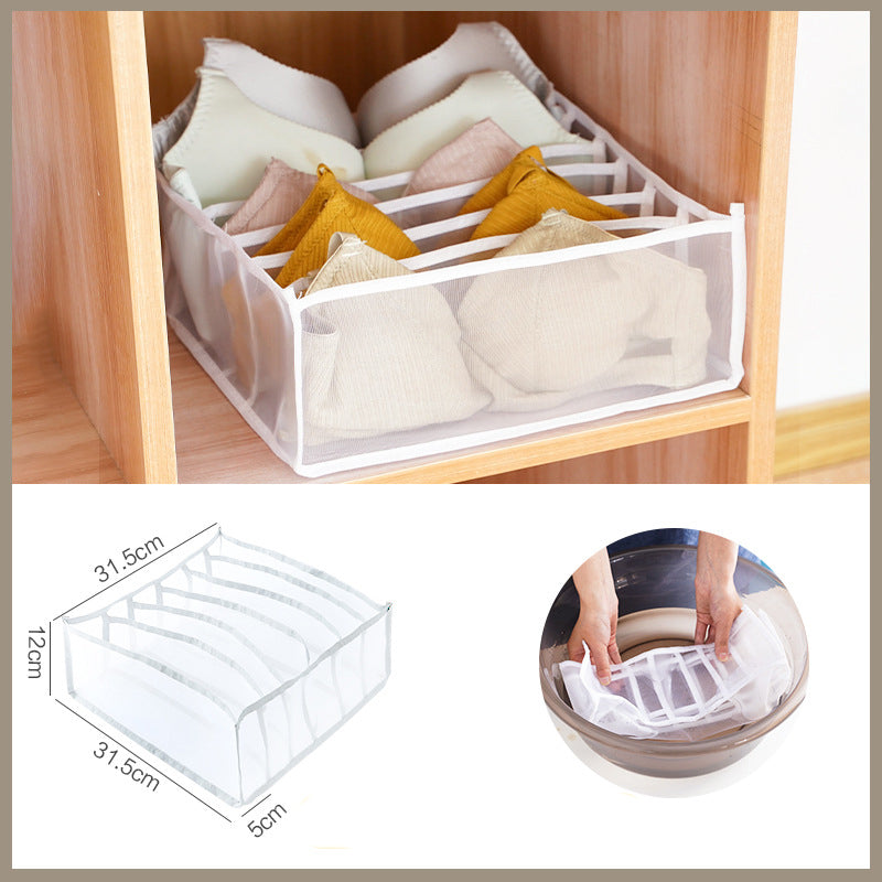 Fabric Underwear Storage Box Drawer Type Socks Artifact Put Bra Underwear Separate Lattice Wardrobe Finishing Home