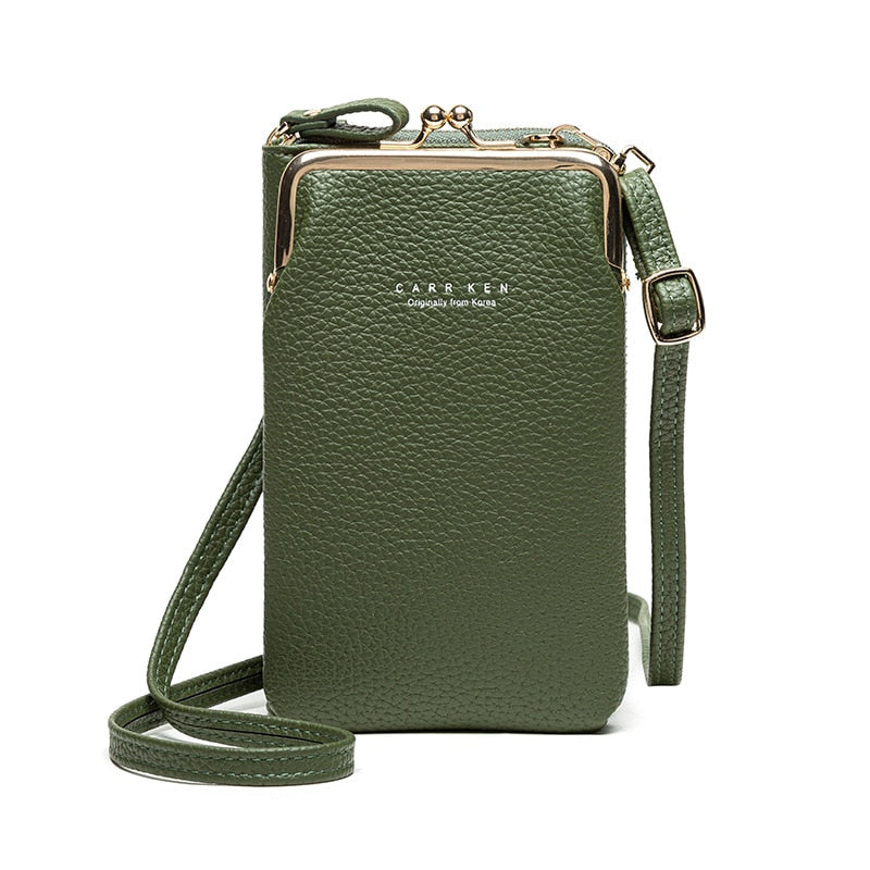 Borsa Crossbody Mini Pelle PU Gialla con Zip