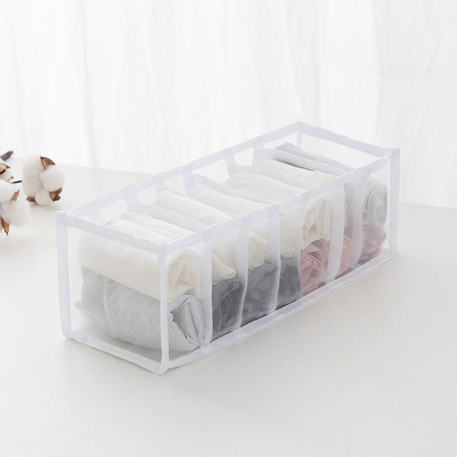 Grid Storage Box Clothes Drawer Mesh Compartment Underwear And Pants Simple And Light Storage Bag
