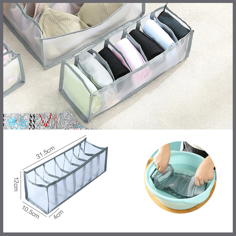 Fabric Underwear Storage Box Drawer Type Socks Artifact Put Bra Underwear Separate Lattice Wardrobe Finishing Home