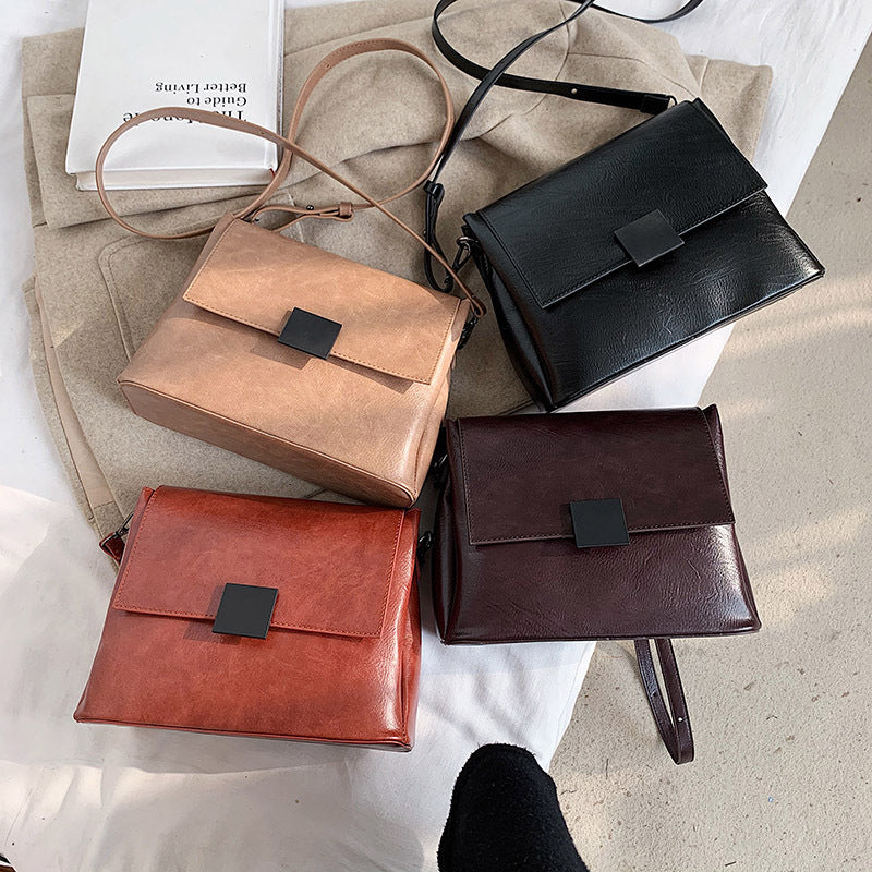 Simple Retro Small Square Bag Fashionable Armpit Bag Single Shoulder Women's Bag