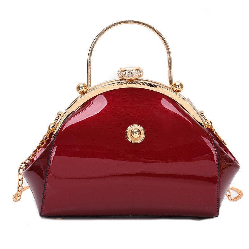 Patent leather shiny handbag