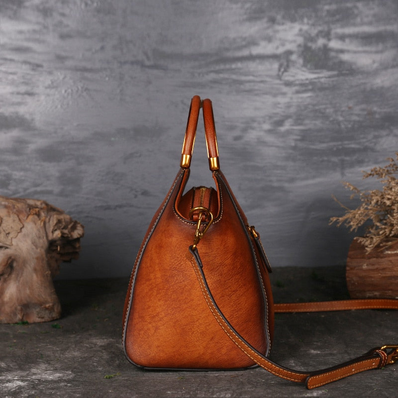 Borsa Donna Elegante in Vera Pelle Artigianale Retro