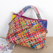 Striped ladies hand messenger bag