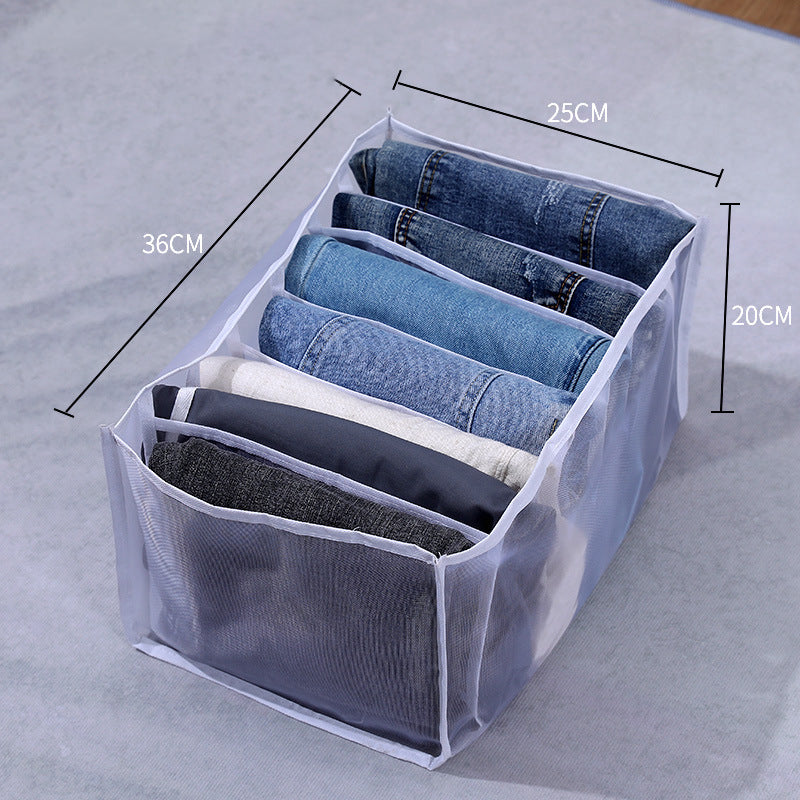 Mesh Clothes Storage Box Jeans Pants Sorting Box Wardrobe Wardrobe Clothes Drawer Divider Bag