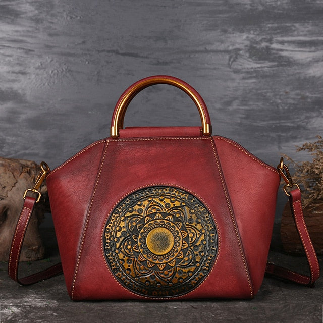 Borsa Donna Elegante in Vera Pelle Artigianale Retro