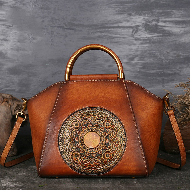 Borsa Donna Elegante in Vera Pelle Artigianale Retro