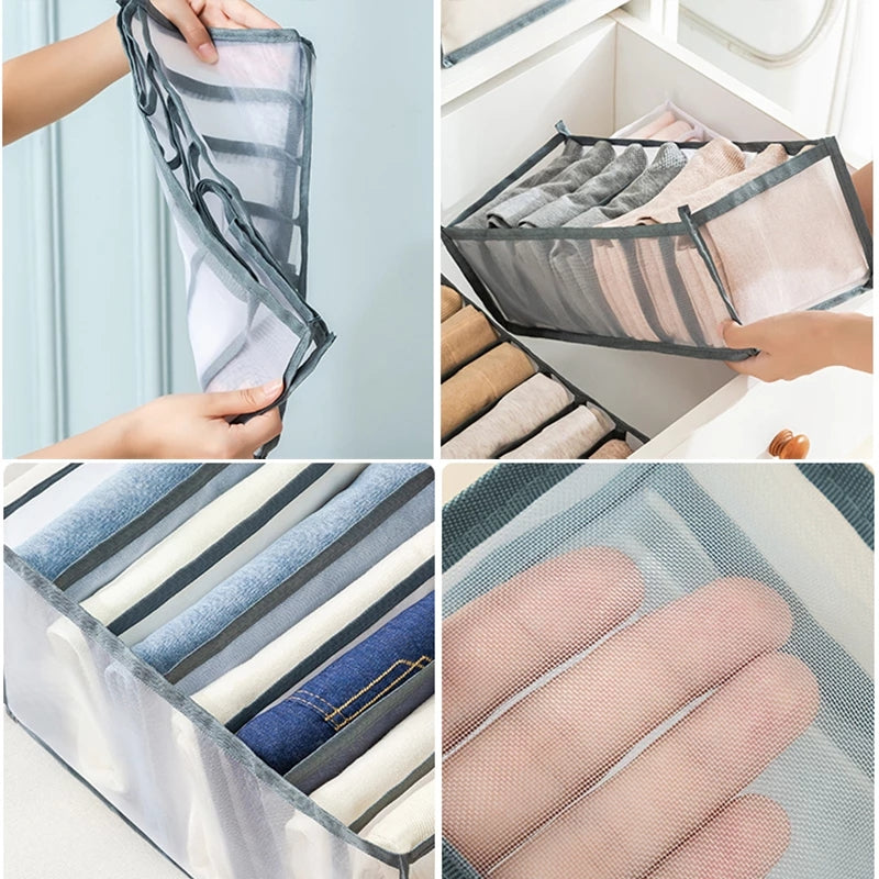 Grid Storage Box Clothes Drawer Mesh Compartment Underwear And Pants Simple And Light Storage Bag