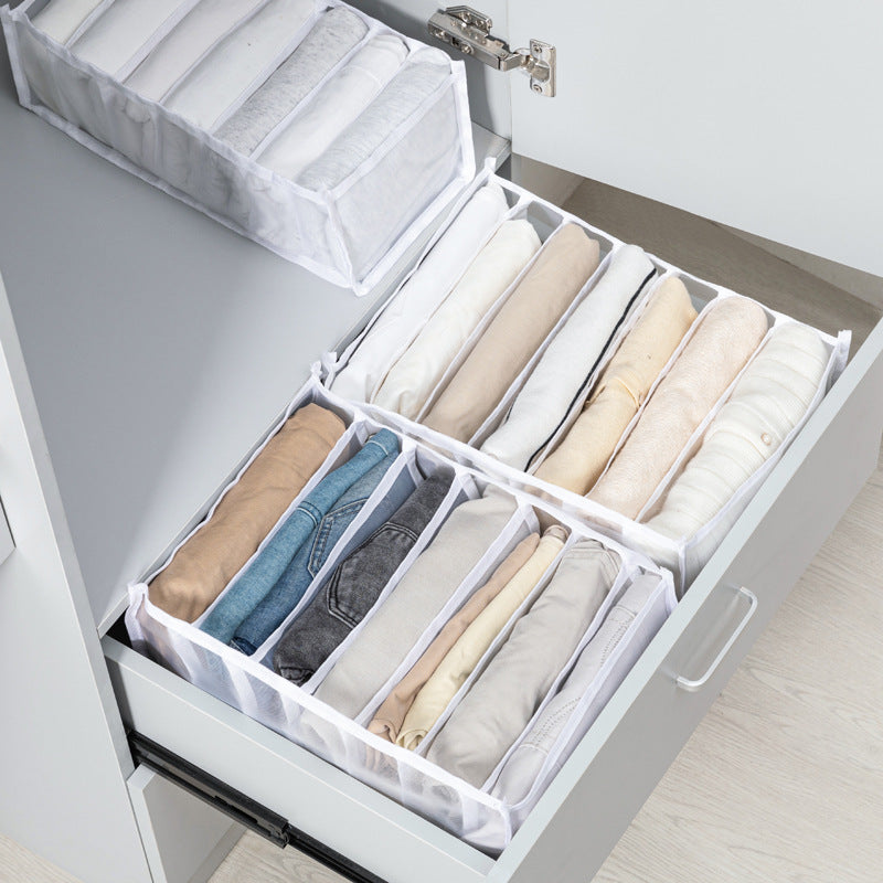 Grid Storage Box Clothes Drawer Mesh Compartment Underwear And Pants Simple And Light Storage Bag