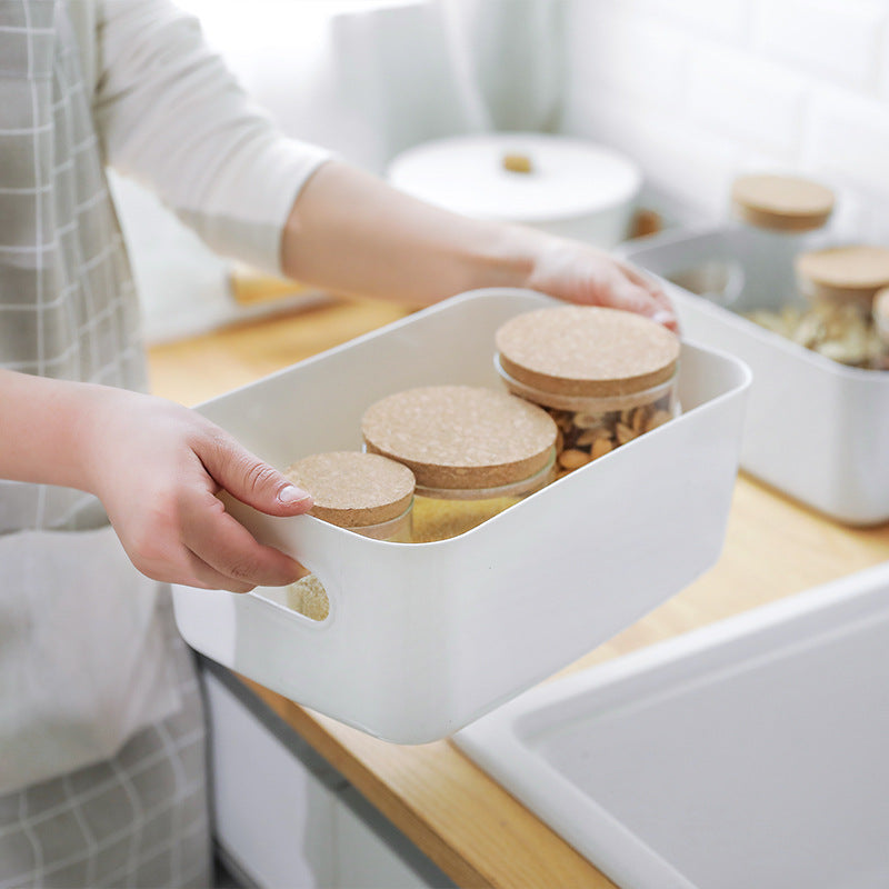 Plastic Storage Basket Bathroom Bathroom Cosmetics Storage Basket Kitchen Desktop Sundries Snack Storage Box