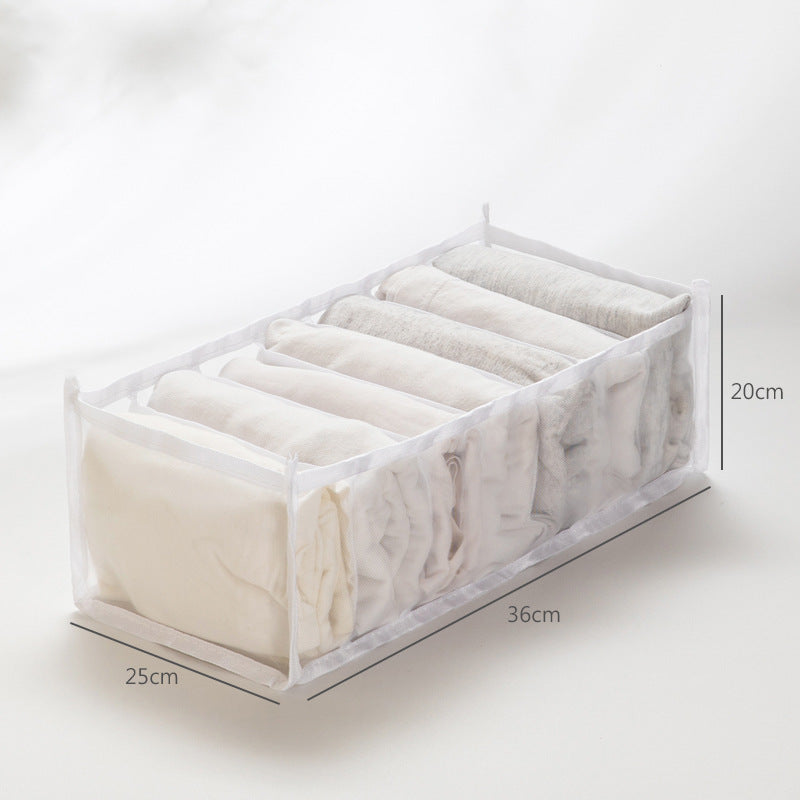 Grid Storage Box Clothes Drawer Mesh Compartment Underwear And Pants Simple And Light Storage Bag