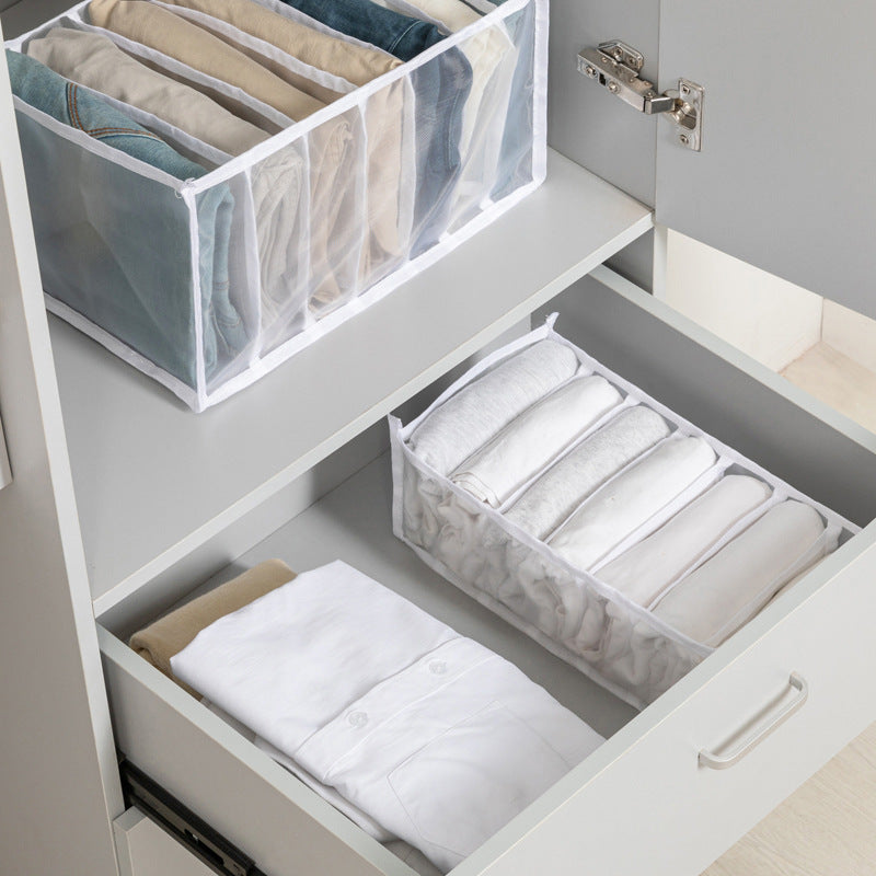 Grid Storage Box Clothes Drawer Mesh Compartment Underwear And Pants Simple And Light Storage Bag