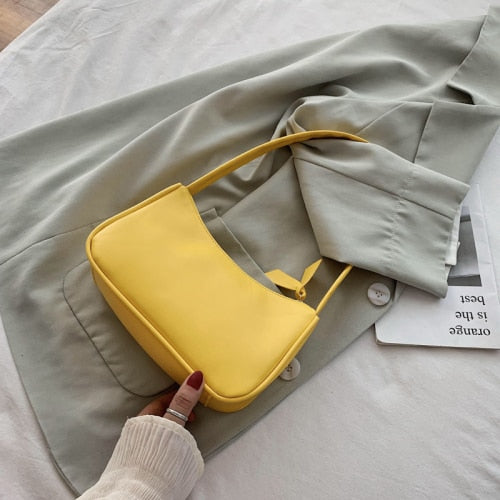 Borsa Baguette Viola Retro Pelle PU