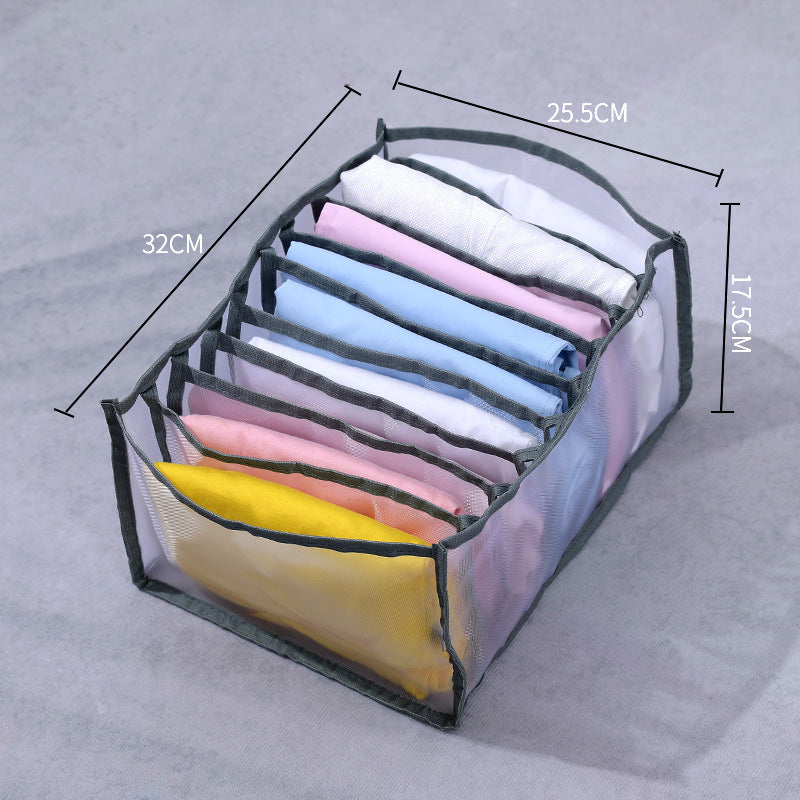 Mesh Clothes Storage Box Jeans Pants Sorting Box Wardrobe Wardrobe Clothes Drawer Divider Bag